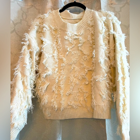 Tops - Sweater with shag detail
